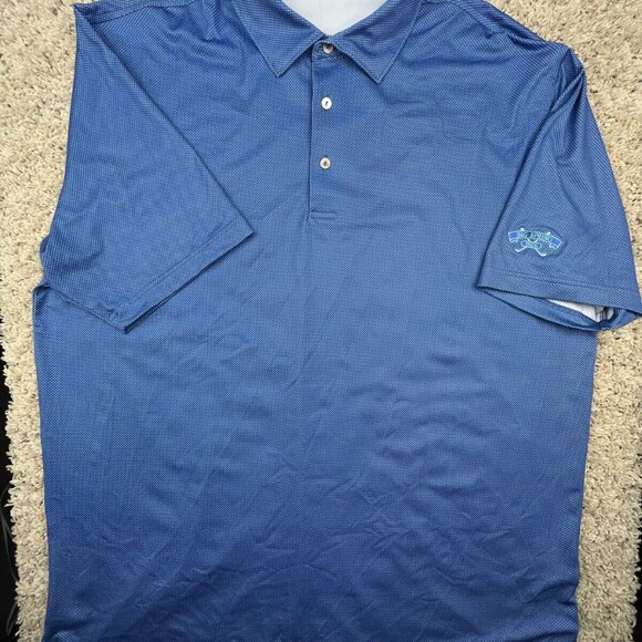 Peter Millar Summer Comfort Polo Shirt Mens XL Blue Dotted BIG SPRING Club KY - Picture 2 of 8